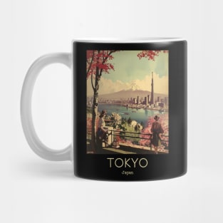 A Vintage Travel Illustration of Tokyo - Japan Mug